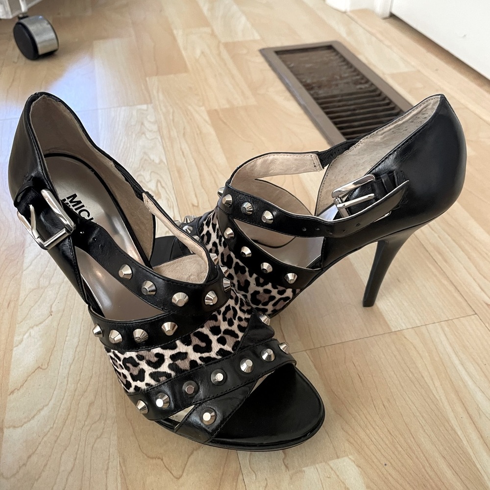 Michael Kors Leopard Black Heels